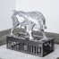 Petros Moris, Future Bestiary (Bull), 2020. Marble, steel, stickers, 65 X 55 Χ 30 cm. Courtesy: INOCAP GESTION collection. Photo by Maurine Tric